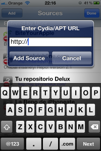 Imagen de Tutorial: Agregar fuentes en Cydia Tutorial: Agregar fuentes en Cydia, cydia inicio4 200x300